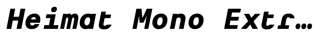 Heimat Mono ExtraBold Italic